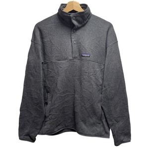 Patagonia Men's Size M Snap T Gray Fleece Pullover‎ Polyester Sweater Jacket euc